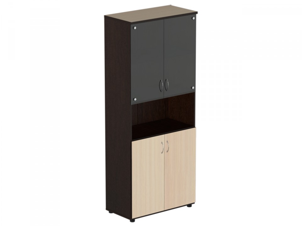 Офисная мебель Референт Шкаф для документов высокий с тонированным стеклом Р.Ш-4СТ