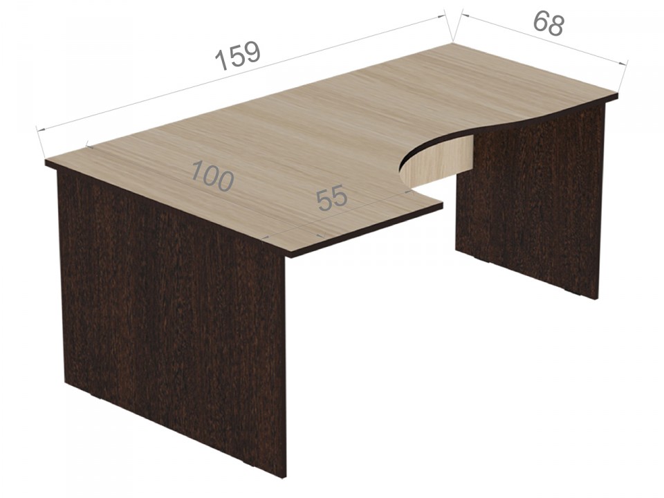 Офисная мебель Референт Стол офисный угловой  Р.СКУ-16 (левый)